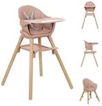 Kikkaboo Kombihochstuhl Woody 3 in 1, Holzbeine, Tablett, Fu&szlig;st&uuml;tze,