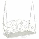 vidaXL Hollywoodschaukel Schaukelbank Stahl 110 x 52,5 x 47 cm Antik Wei&szlig;, 1...