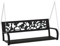 vidaXL Gartenbank Hollywoodschaukel 125 cm Stahl und Kunststoff Schwarz (1-St)