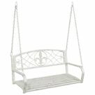 vidaXL Hollywoodschaukel Schaukelbank Stahl 110,5 x 59 x 55 cm Antik Wei&szlig;, 1...