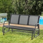 OKWISH Schaukelstuhl Parkbank Gartenm&ouml;bel f&uuml;r Terrasse & Outdoor Bereich,...