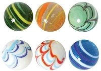 Bartl Spiel Glas Murmeln Streifenmix 30 mm 6 St&uuml;ck, Deko Glaskugeln