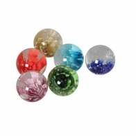 Bartl Spiel, Glasmurmeln - 3D-Blume - 35mm - 6er Set