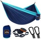 LuxusKollektion H&auml;ngematte H&auml;ngematte Camping Fallschirm Nylon Blau&navy 300...