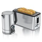 Arendo Fr&uuml;hst&uuml;cks-Set Edelstahl Wasserkocher 1,7l, 4-Scheiben Langschlitz...