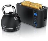 Arendo Fr&uuml;hst&uuml;cks-Set Edelstahl Wasserkocher 1,7l, 4-Scheiben Langschlitz...