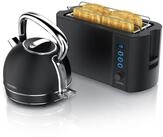 Arendo Fr&uuml;hst&uuml;cks-Set Edelstahl Wasserkocher 1,7l, 4-Scheiben Langschlitz...