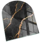 Tulup Bodenschutzplatte Schwarz Eleganter Marmor, Geh&auml;rtetem Glas Kamin&ouml;fen