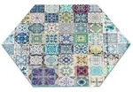Tulup Bodenschutzplatte Blau Mosaikfliesen, Schutzplatte aus Geh&auml;rtetem Glas