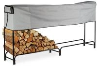 relaxdays Kaminholzregal Metall, BxTxH:245x40x122 cm, (1-St), mit Abdeckung