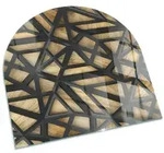 Tulup Bodenschutzplatte Braun Geometrie mit Holz, Geh&auml;rtetem Glas...