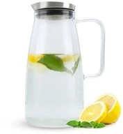 Intirilife Karaffe, (Glas Krug in KLAR - 1,2l, 1-tlg), Karaffe aus...