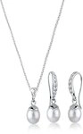 Elli Schmuckset Elegant Perle Kristalle 925 Silber