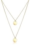 Elli Gliederkette Layer Kette mit Kreis Pl&auml;ttchen 925 Silber