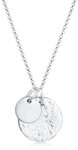 Elli Kette mit Anh&auml;nger Pl&auml;ttchen M&uuml;nzen Organic Look 925 Silber