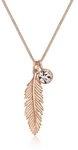 Elli Kette mit Anh&auml;nger Feder Boho Schmuck Geschenk mit Kristallen von