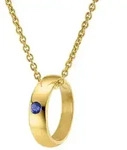 trendor Kette mit Anh&auml;nger 68062, Taufring Gold 333 mit Saphir an...