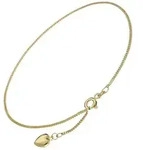 trendor Fu&szlig;kette 15291, Fu&szlig;kettchen Gold 333 mit Herz-Anh&auml;nger goldfarben