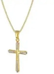trendor Kreuzkette 68428, Kreuz-Anh&auml;nger 333 Gold Zweifarbig mit...