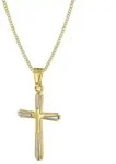 trendor Kreuzkette 68428, Kreuz-Anh&auml;nger 333 Gold Zweifarbig mit...