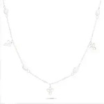 Tamaris Edelstahlkette Schmuck Geschenk Halskette Bl&uuml;ten, mit Kunststoffperle