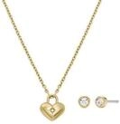 Fossil Ohrring und Ketten Set Mulitpack Schmuck Geschenk Edelstahl JEWELRY (Set,