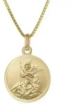 trendor Kette mit Anh&auml;nger 41428, Erzengel Michael Gold 333 an goldplattierter