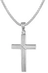 trendor Kreuzkette 75283, Kreuz-Anh&auml;nger 24 mm Wei&szlig;gold 585 (14 Karat) mit