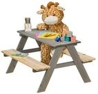 relaxdays Garten-Kindersitzgruppe Kindersitzgarnitur aus Holz, grau