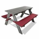 Coemo Garten-Kindersitzgruppe, (Set, 1-tlg), Grau Picknicktisch aus Holz Kinder