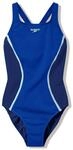 Speedo Badeanzug SOLID SPLICE MEDALIST 1PC BLU/DKBLU f&uuml;r aktives Schwimmen und