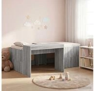 vidaXL Bettgestell vidaXL Hochbett mit Schreibtisch f&uuml;r Kinder Grau Sonoma 90...