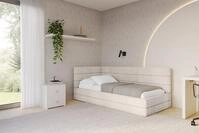 ALTDECOR Jugendbett BEMY (Jugendbett mit Bettkasten und Lattenrost, Polsterbett...