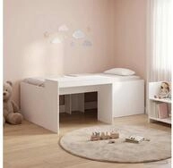 vidaXL Bettgestell vidaXL Hochbett mit Schreibtisch f&uuml;r Kinder Wei&szlig; 90 x 200...
