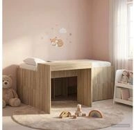 vidaXL Bettgestell vidaXL Hochbett mit Schreibtisch f&uuml;r Kinder Sonoma-Eiche 80...