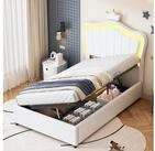 STILVORA Bett Polsterbett 90x200 mit LED und Stauraum,Bettgestell ohne Matratze...