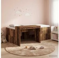 vidaXL Bettgestell vidaXL Hochbett mit Schreibtisch f&uuml;r Kinder Altholz 90 x...