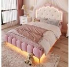 STILVORA Polsterbett mit Lattenrost,Prinzessinnen Polsterbett 140x200 ohne...