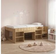 vidaXL Bettgestell vidaXL Kinderbettgestell mit Stauraum Artisan-Eiche 90 x 200...
