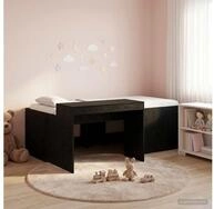vidaXL Bettgestell vidaXL Hochbett mit Schreibtisch f&uuml;r Kinder Schwarz 90 x...