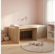 vidaXL Bettgestell vidaXL Hochbett mit Schreibtisch f&uuml;r Kinder Sonoma-Eiche 90...