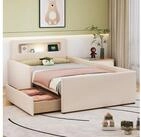 STILVORA Polsterbett 90&times;200 Kinderbett mit Stauraum,USB und Nachtlicht,bett...