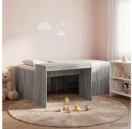 vidaXL Bettgestell vidaXL Hochbett mit Schreibtisch f&uuml;r Kinder Grau Sonoma 80...