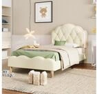 STILVORA Polsterbett 90x200 mit LED-Licht,Kinderbett Jugendbett mit