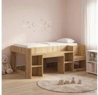 vidaXL Bettgestell vidaXL Kinderbettgestell mit Stauraum Artisan-Eiche 80 x 160...