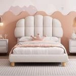 STILVORA Kinderbett 90x200 Polsterbett mit Holzlattenrost,Einzelbett ohne