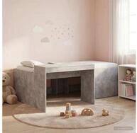 vidaXL Bettgestell vidaXL Hochbett mit Schreibtisch f&uuml;r Kinder Betongrau 90 x...