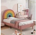 STILVORA Polsterbett 90&times;200 Kinderbett Jugendbett mit verstellbares Kopfteil...
