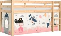 Vipack Spielbett Pino, Kiefer massiv, mit Rolllattenrost u. Textil-Set, Made in