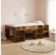 vidaXL Bettgestell vidaXL Kinderbettgestell mit Stauraum R&auml;uchereiche 90 x 200...